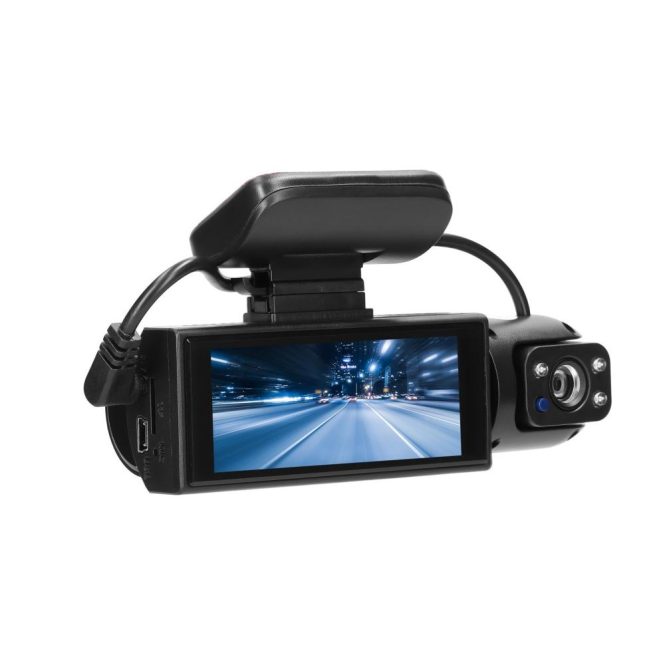 Car DVR | Multi-language Dual Lens Car Video Recorder Auto Dash Cam Black Car Black