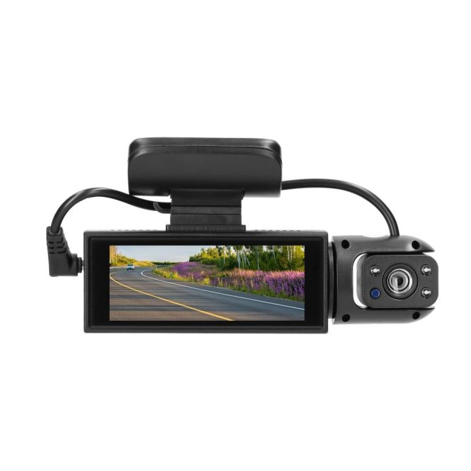 Car DVR | Multi-language Dual Lens Car Video Recorder Auto Dash Cam Black Car Black