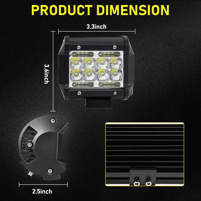 Car Fog Lights | 2 Pack 4 Inch LED Work Light Bars 60W 6000LM LED Fog Lights Black Car Fog Lights Black