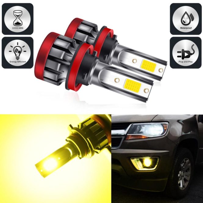 Car Fog Lights | 2PCS H8/H11 LED Fog Light Bulbs 3000K Yellow 3000 Lumens 30W High Power LED Fog Light DRL Bulbs for Cars Trucks Yellow Car Fog Lights Car Fog Lights