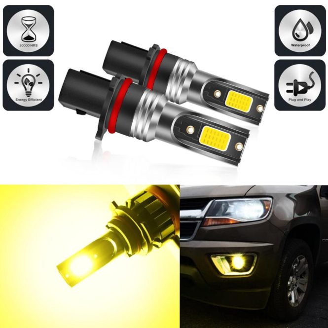 Car Fog Lights | 2PCS P13W LED Fog Light Bulbs 3000K Yellow 3000 Lumens 30W High Power LED Fog Light DRL Bulbs for Cars Trucks Yellow Car Fog Lights Car Fog Lights