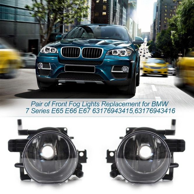 Car Fog Lights | Front Fog Lights Replacement for BMW 7 Series E65 E66 E67 63176943415,63176943416 Right and Left Black Car Fog Lights Black