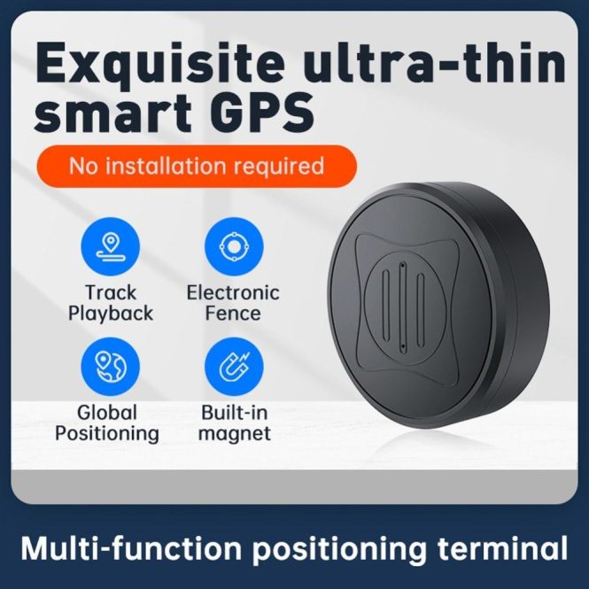 Car GPS Tracker | GF10 Intelligent Car GPS Locator Elderly Kids Pets Anti-Lost Strong Locator Magnetic Installation Mobilephone APP Control Global Real-time Positioning Device with Wheelpath Playback Geofence and Alarm Functions Black Car GPS & Accessories Black