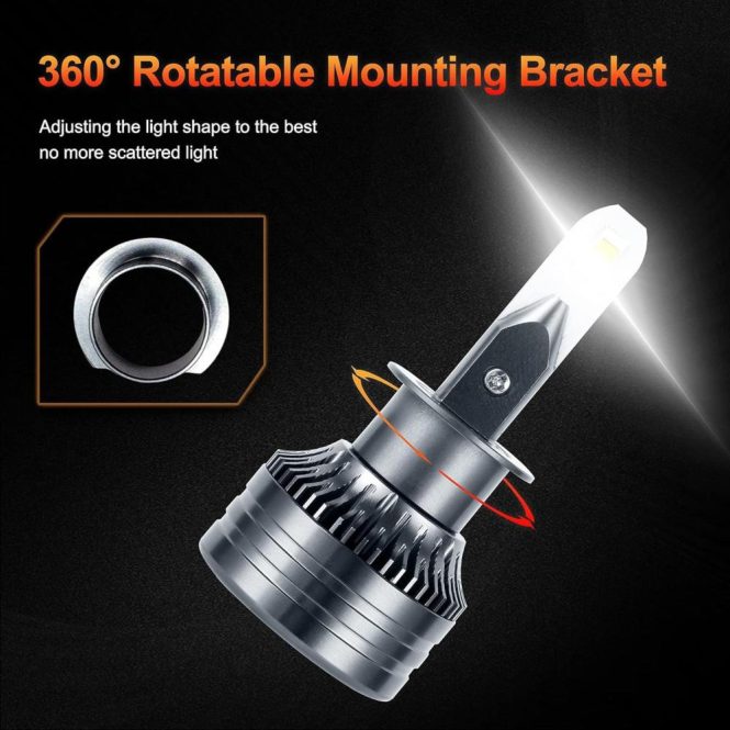 Car Headlights | 2PCS H1 LED Headlight Bulbs IP68 Waterproof Car LED Headlight Bulbs 6000K 30W 3100LM Bright LED Headlights Grey Car Headlights Car Headlights