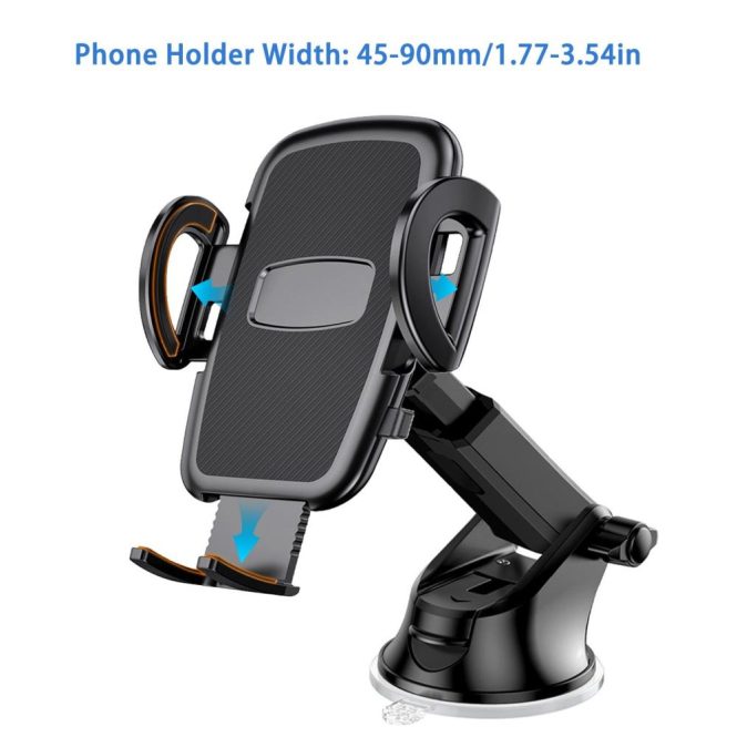 Car Phone Holder | Car Phone Holder Car Telescopic Rod Suction Cup Holder in Air Vent Clip Mount Stand for Mobile Phones Black Car Decorations Black