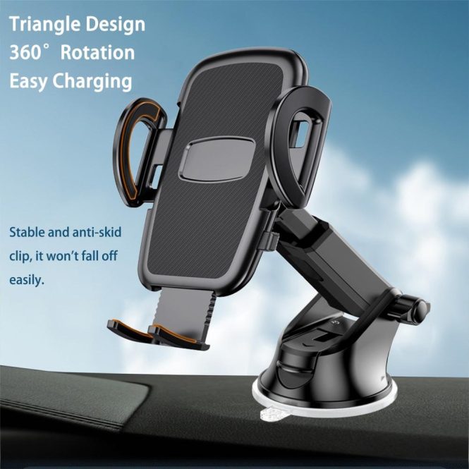 Car Phone Holder | Car Phone Holder Car Telescopic Rod Suction Cup Holder in Air Vent Clip Mount Stand for Mobile Phones Black Car Decorations Black