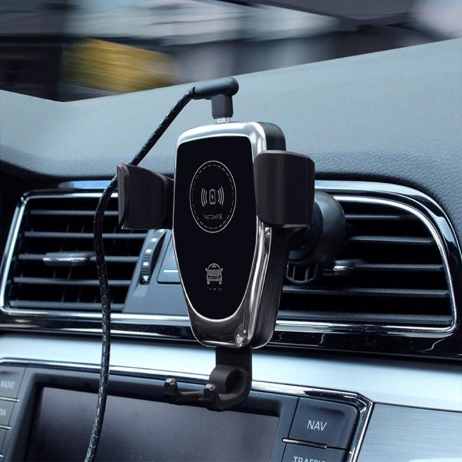 Car Phone Holder | Wireless Charger Car Phone Bracket Fast Charging Wireless Car Outlet Charger Mount Stand Mobile Phone Holder Black Car Decorations Black