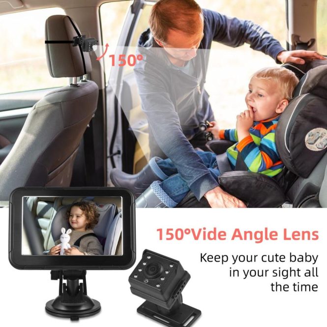 Car Rear View Camera | 1080P Baby Car Camera Baby Car Monitor Backseat Camera for Kids with Car Charger Camera Bracket Car Rear View Camera