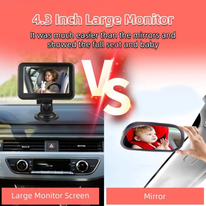 Car Rear View Camera | 1080P Baby Car Camera Baby Car Monitor Backseat Camera for Kids with Car Charger Camera Bracket Car Rear View Camera