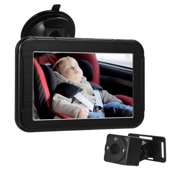 Car Rear View Camera | 5 inch HD 1080P Car Baby Monitor with Infant Car Seat Camera Rear Facing Backseat Camera Black Car Alarms & Security Black