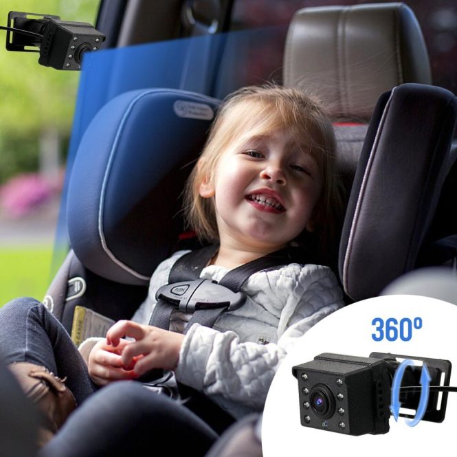 Car Rear View Camera | Baby Car Mirror 1080P Baby Monitor with Camera with 4.3inch IPS Screen Night Vision Function Adjustable Wide View Angle Black Car Alarms & Security Black