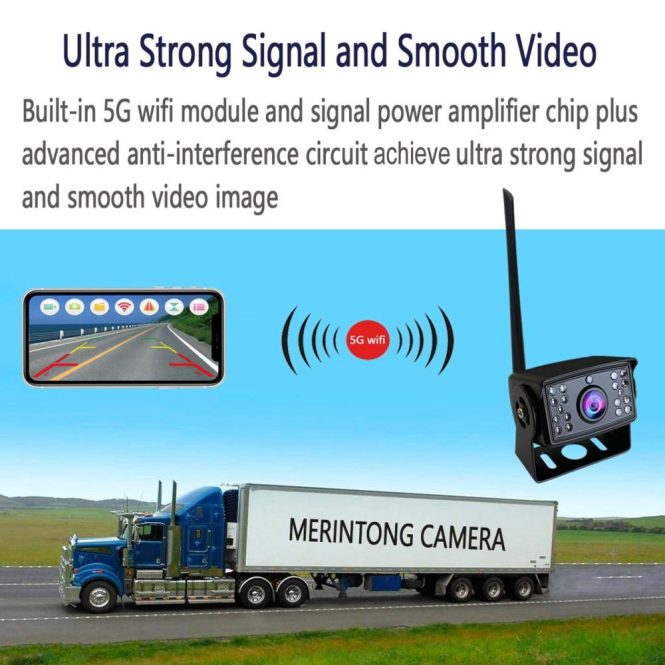 Car Rear View Camera | Wireless Backup Camera 1080P 5G WiFi Night Vision Rear View Camera for iOS/Android IP67 Waterproof Reverse Camera for Truck Trailer RV Camper Car Alarms & Security Car Rear View Camera