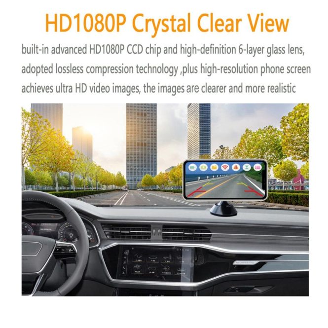 Car Rear View Camera | Wireless Backup Camera 1080P 5G WiFi Night Vision Rear View Camera for iOS/Android IP67 Waterproof Reverse Camera for Truck Trailer RV Camper Car Alarms & Security Car Rear View Camera