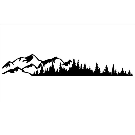 Car Stickers | 1 Pcs Universal Vinyl Trees Mountain Forest Graphic Stickers Car Emblem Graphic Emblem Sticker Black Car Decorations Black