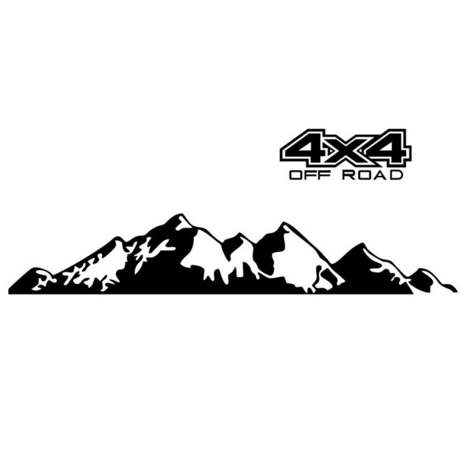 Car Stickers | Car Stickers 4X4 Off Road(44*17cm)+Mountain Graphic Decal(150*27cm) Sticker for Car Truck Exterior Accessories Black Car Decorations Black