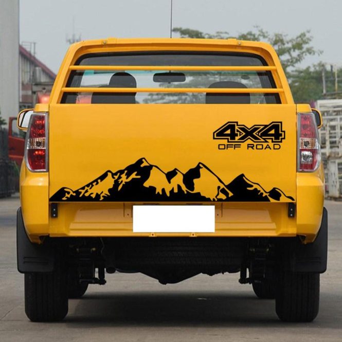 Car Stickers | Car Stickers 4X4 Off Road(44*17cm)+Mountain Graphic Decal(150*27cm) Sticker for Car Truck Exterior Accessories Black Car Decorations Black