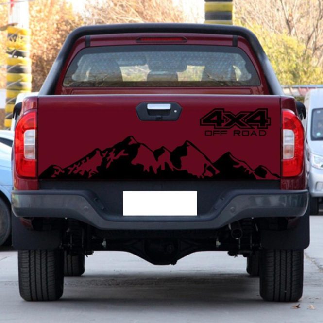 Car Stickers | Car Stickers 4X4 Off Road(44*17cm)+Mountain Graphic Decal(150*27cm) Sticker for Car Truck Exterior Accessories Black Car Decorations Black