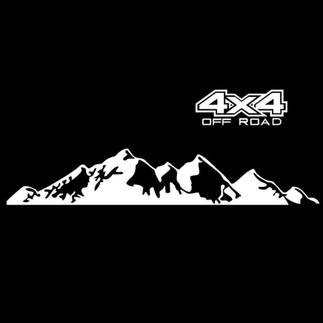 Car Stickers | Car Stickers 4X4 Off Road(44*17cm)+Mountain Graphic Decal(150*27cm) Sticker for Car Truck Exterior Accessories White Car Decorations Car Stickers