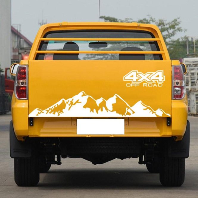 Car Stickers | Car Stickers 4X4 Off Road(44*17cm)+Mountain Graphic Decal(150*27cm) Sticker for Car Truck Exterior Accessories White Car Decorations Car Stickers