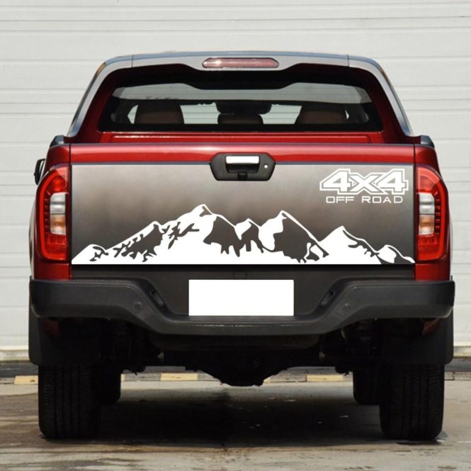 Car Stickers | Car Stickers 4X4 Off Road(44*17cm)+Mountain Graphic Decal(150*27cm) Sticker for Car Truck Exterior Accessories White Car Decorations Car Stickers