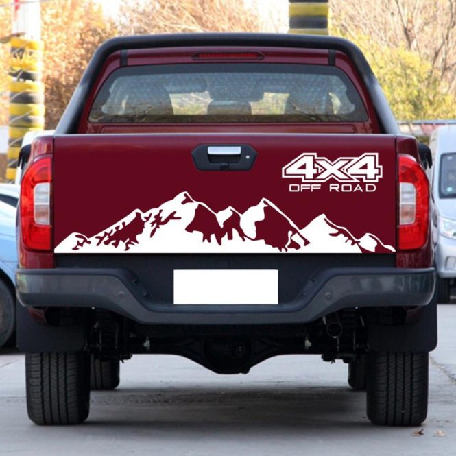 Car Stickers | Car Stickers 4X4 Off Road(44*17cm)+Mountain Graphic Decal(150*27cm) Sticker for Car Truck Exterior Accessories White Car Decorations Car Stickers