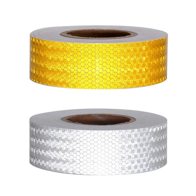 Car Stickers | Safety Mark Reflective Tape Stickers Car-Styling Self Adhesive Warning Tape for Automobiles Motorcycle Silver Car Decorations Car Stickers