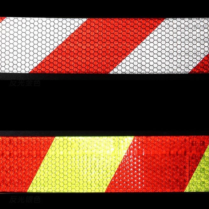 Car Stickers | Shining Reflective Safety Warning Tape Self Adhesive Twill Printing Reflective Tape for Car Red & Yellow Car Decorations Car Stickers