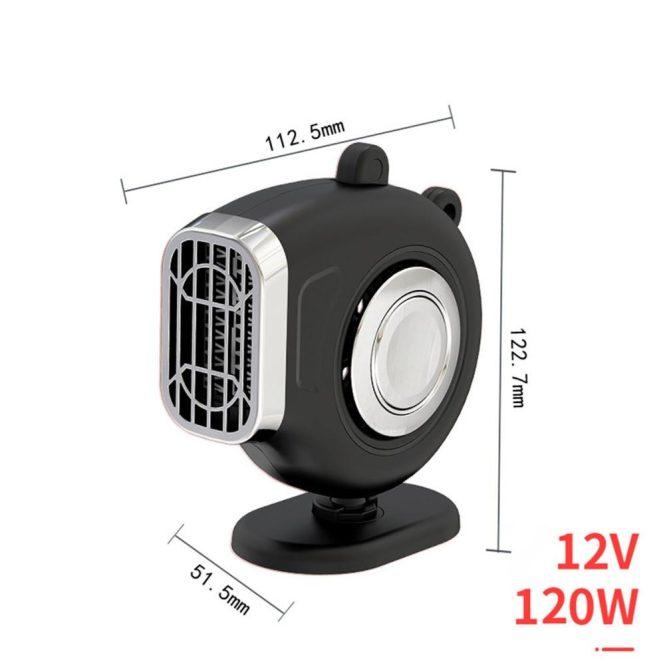 Car Thermometer | 3-in-1 12V 120W Adjustable Auto Heater Fan Car Vehicle Dashboard Electric Heater Cooling Fan Window Windshield Defroster Demister Black Car Electronics Black