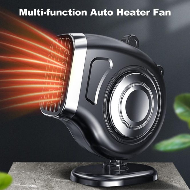 Car Thermometer | 3-in-1 12V 120W Adjustable Auto Heater Fan Car Vehicle Dashboard Electric Heater Cooling Fan Window Windshield Defroster Demister Black Car Electronics Black