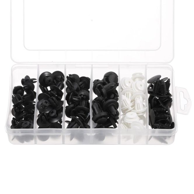 Car Tools | 100Pcs Car Body Plastic Push Retainer Pin Rivet Fasteners Trim Moulding Clip Black Car Repair & Maintenance Black