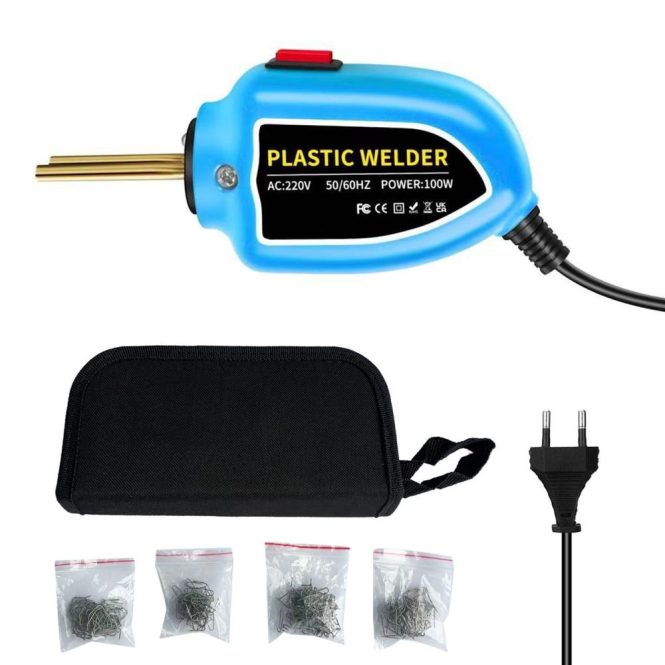 Car Tools | 100W Plastic Welder Hot Stapler Machine eu Blue Car Repair & Maintenance Blue