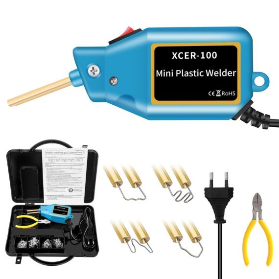 Car Tools | 100W Portable Mini Hot Stapler Plastic Welding Machine Car Bumper Repair Kit Plastic Welder Pro Kit eu Blue Car Repair & Maintenance Blue