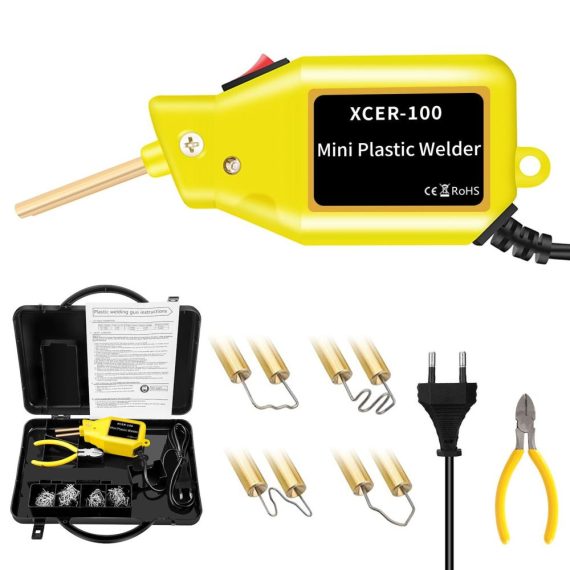 Car Tools | 100W Portable Mini Hot Stapler Plastic Welding Machine Car Bumper Repair Kit Plastic Welder Pro Kit eu Yellow Car Repair & Maintenance Car Tools