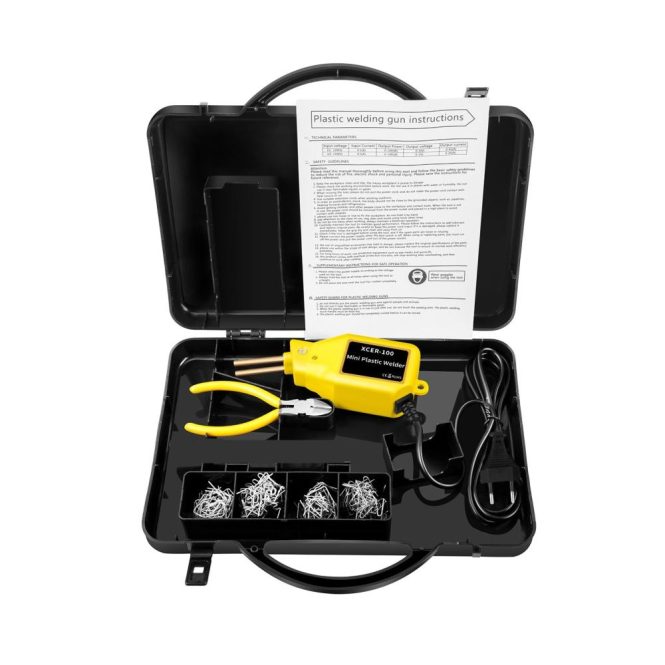 Car Tools | 100W Portable Mini Hot Stapler Plastic Welding Machine Car Bumper Repair Kit Plastic Welder Pro Kit eu Yellow Car Repair & Maintenance Car Tools