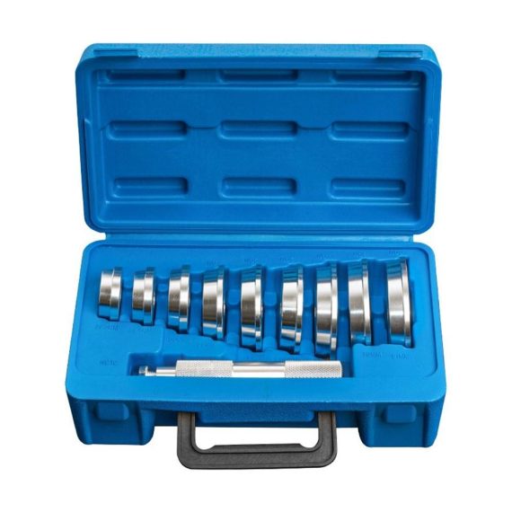 Car Tools | 10PCS Aluminium Alloy Bearing Race and Seal Driver Set with Seal Driver and 9 Bearing Adapters Blue Car Repair & Maintenance Blue