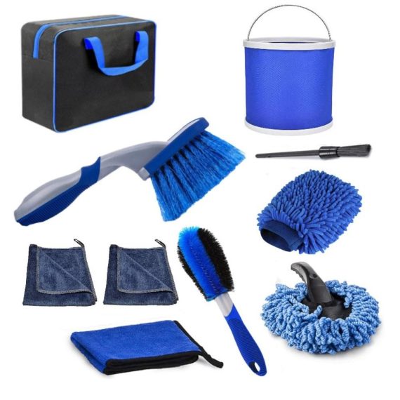 Car Tools | 10PCS Car Wash Cleaning Tools Kit Blue Car Repair & Maintenance Blue