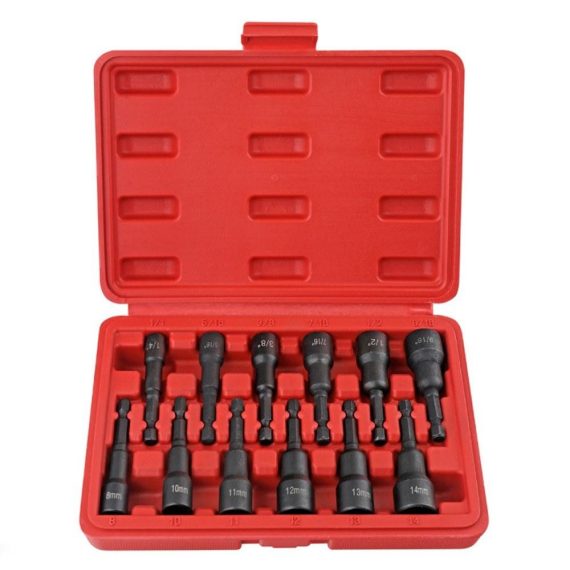 Car Tools | 12-Pack Magnetic Nut Driver Set Red Car Repair & Maintenance Car Tools