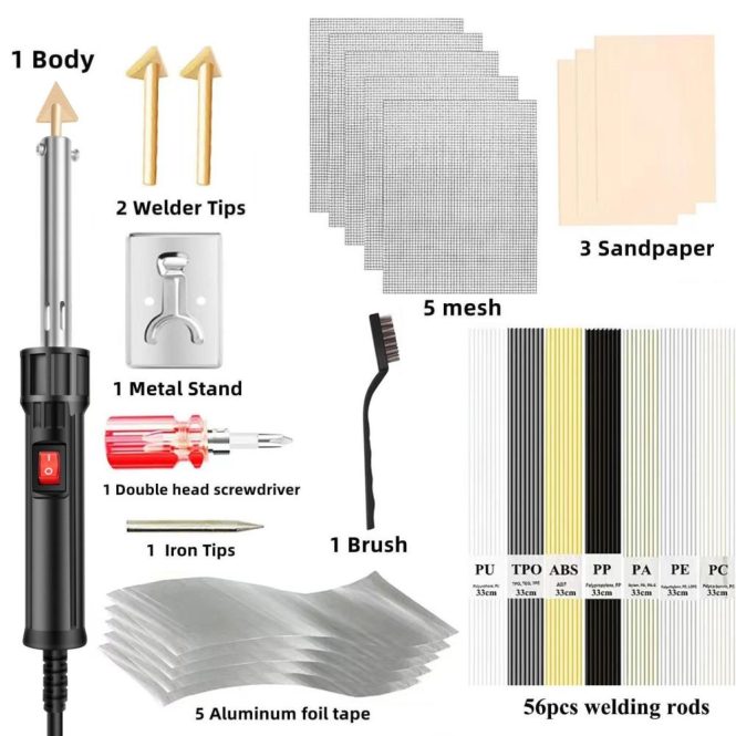 Car Tools | 150W Plastic Welding kit 2-in-1 Plastic Welder and Soldering Iron Gun eu Car Repair & Maintenance Car Tools