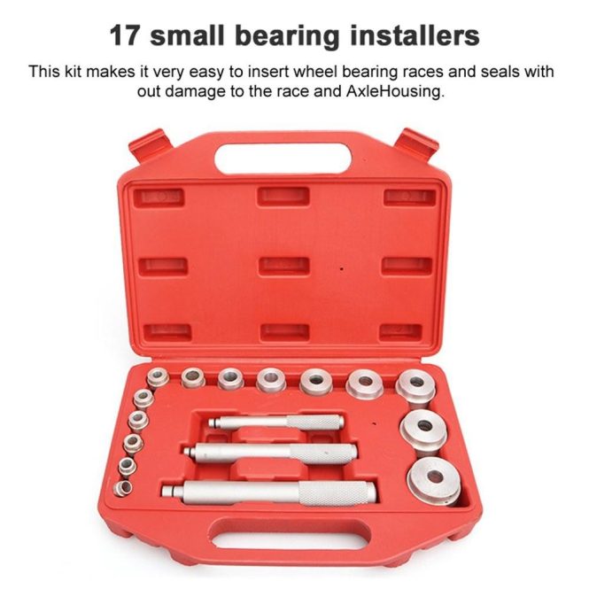 Car Tools | 17pcs Small Bearing Extractor Bearing Pads Installation and Disassembly Tools Set Silver Car Repair & Maintenance Car Tools