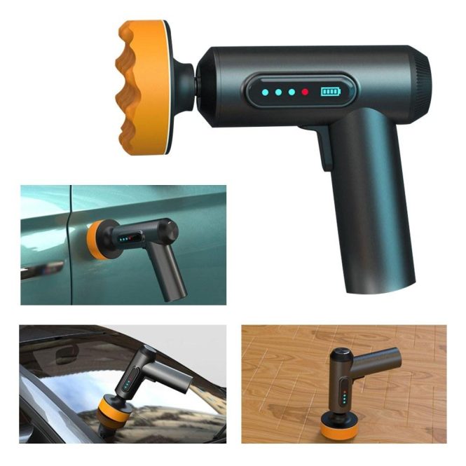 Car Tools | 2000RPM Handheld Portable Cordless Car Polishing Machine with 3 Polishing Pads Dark Green Car Repair & Maintenance Car Tools