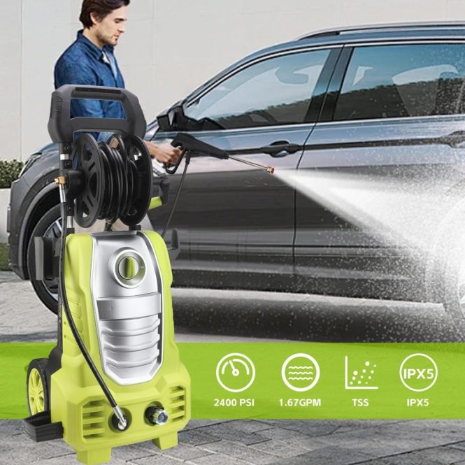 Car Tools | 2400PSI 1.67GPM Power Washer with 20FT Hose us Green Car Repair & Maintenance Car Tools