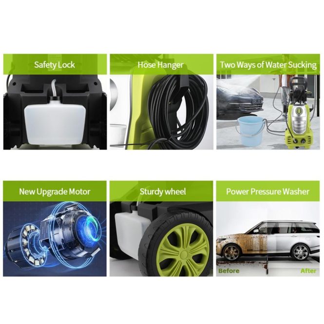 Car Tools | 2400PSI 1.67GPM Power Washer with 20FT Hose us Green Car Repair & Maintenance Car Tools