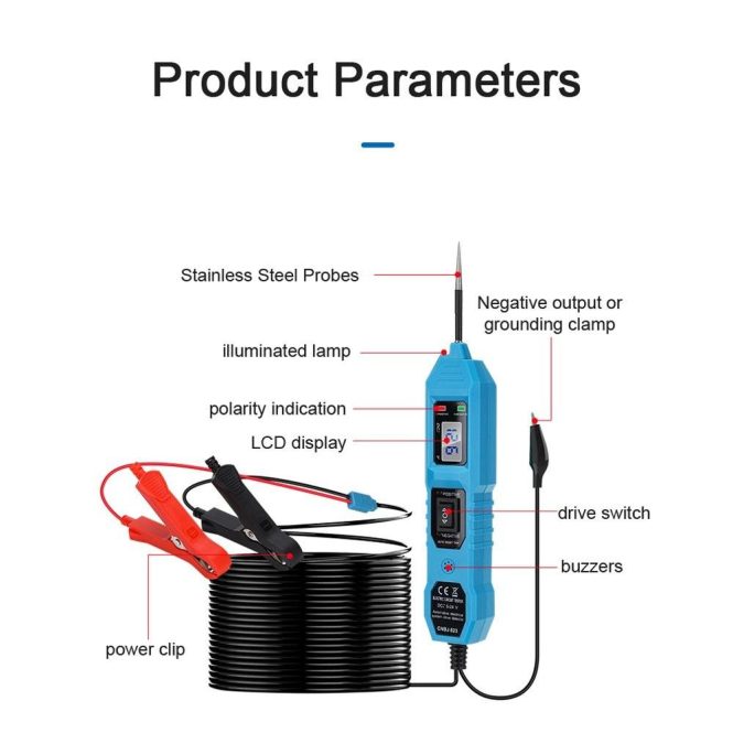 Car Tools | 3.5V-36V Automotive Power Circuit Probe Tester Blue Car Repair & Maintenance Blue