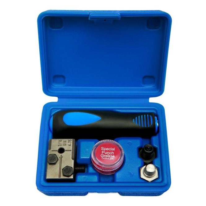 Car Tools | 3/16 inch Double Flaring Tool, Auto Brake Line Flaring Tool Kit with Storage Box Detachable Handheld Flaring Tools Blue Car Repair & Maintenance Blue