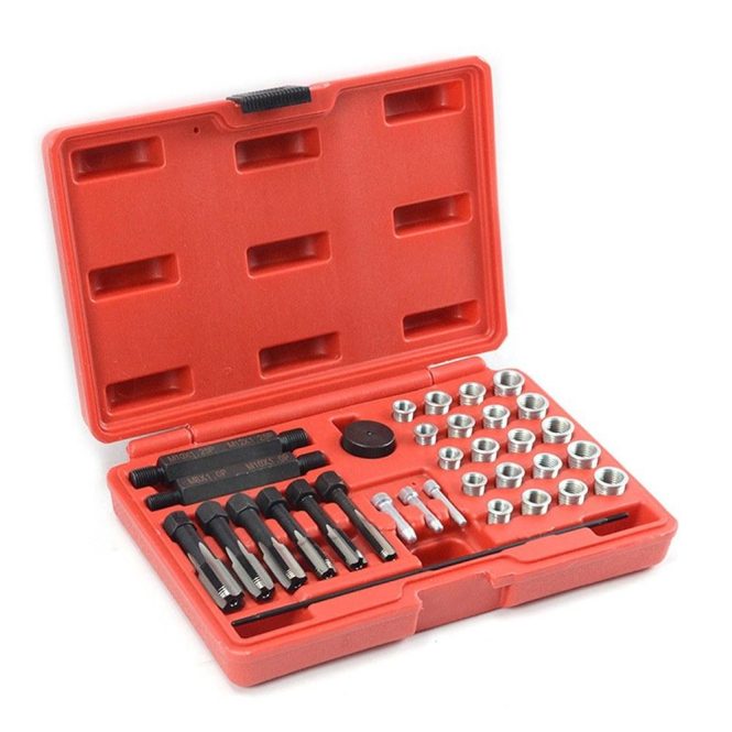 Car Tools | 33PCS Glow Plug Thread Repair Kit Red Car Repair & Maintenance Car Tools