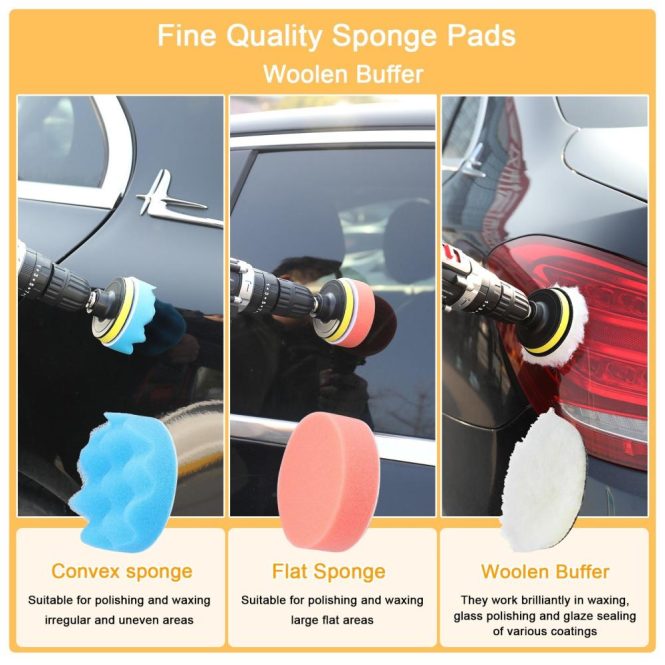 Car Tools | 38PCS Car Polishing Pads Waxing Buffing Sponge Pad Kit Set for Car Polisher Buffer Waxer Sander Polishing Tool Set Multicolor Car Repair & Maintenance Car Tools