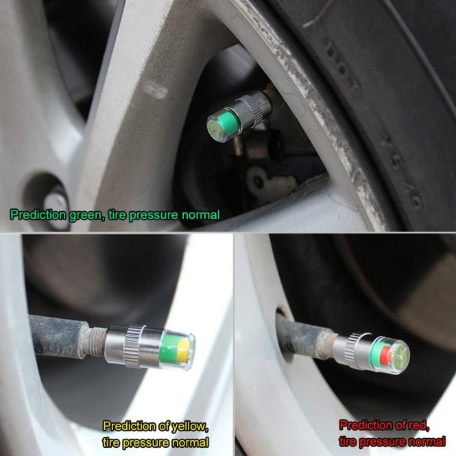 Car Tools | 4PCS car auto tire pressure monitor tire gage alert sensor indicator valve caps J1460-6 Car Repair & Maintenance Car Tools