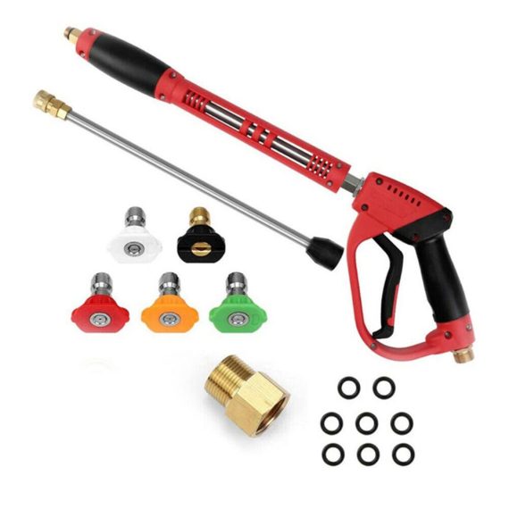 Car Tools | 5200PSI High Pressure Car Power Wash Sprayer Wand Lance Nozzle Tips O-rings Kit Red Car Repair & Maintenance Car Tools