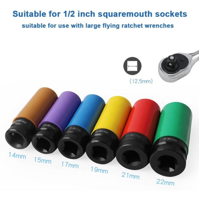 Car Tools | 6pcs Socket Wrench Sleeve Set Tire Protections Sleeves Car Motorcycle Repairing Tools Kit Multicolor Car Repair & Maintenance Car Tools