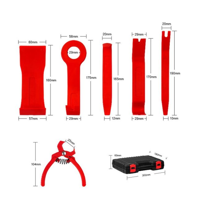 Car Tools | Automotive Instrument Pry Bar Set Car Interior Door Clip Panel Trim Dashboard Removal Tool Kit Red Car Repair & Maintenance Car Tools